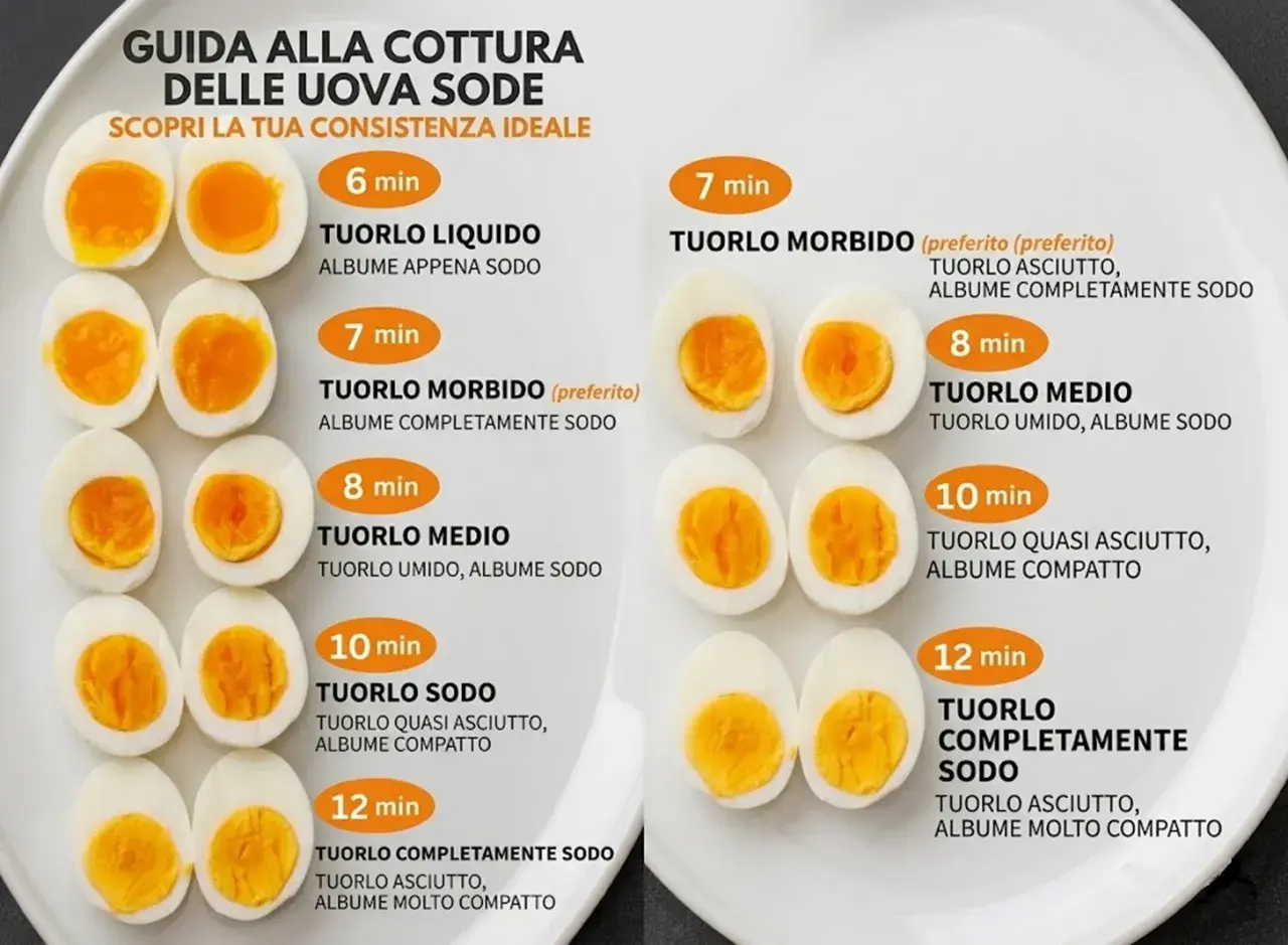 Guida alla cottura delle uova sode: scopri il tempo ideale per ogni consistenza, dal tuorlo liquido a quello completamente sodo.