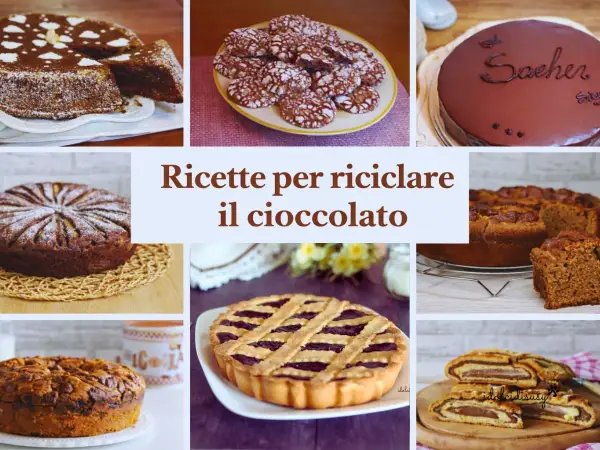 Collage di dolci al cioccolato: torte, biscotti e crostata. Idee creative su cosa fare con il cioccolato avanzato per deliziare tutti.